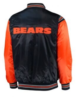 Chicago Bears Navy Blue and Orange Starter Varsity Jacket