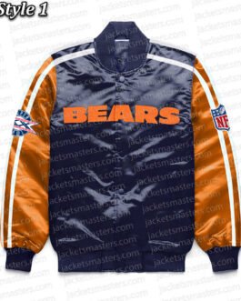 Chicago Bears Striped Satin Jacket