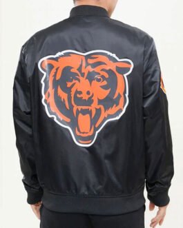 Chicago Bears Super Bowl XX Black Satin Jacket