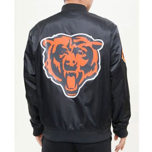 Chicago Bears Super Bowl XX Black Satin Jacket - Image 2