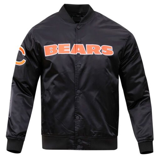Chicago Bears Super Bowl XX Black Satin Jacket - Image 5