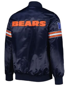 Navy Chicago Bears The Pick and Roll Satin Jacket