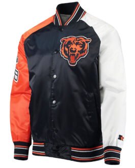 The Reliever Chicago Bears Satin Blue Jacket