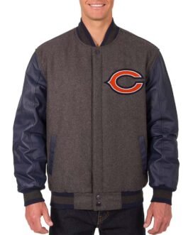 Chicago Bears Charcoal and Navy Varsity Jacket