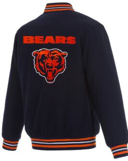 Chicago Bears Varsity Navy Blue Wool Jacket