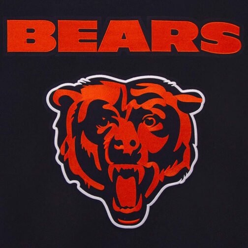 Chicago Bears Varsity Navy Blue Wool Jacket - Image 5