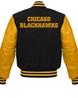 Chicago Blackhawks NHL Varsity Black and Yellow Jacket