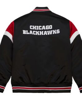 Chicago Blackhawks Black Heavyweight Satin Jacket