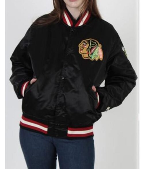 Starter Bomber Chicago Blackhawks 80’s Satin Jacket - Image 5