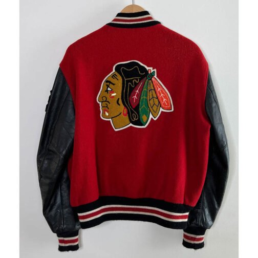 Chicago Blackhawks Campbell Varsity Jacket - Image 4