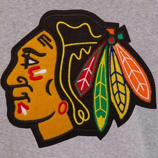 Chicago Blackhawks Gray and Black Varsity Wool Jacket - Image 3