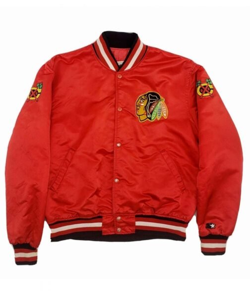 Starter Bomber Chicago Blackhawks 80’s Satin Jacket
