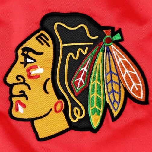 Chicago Blackhawks Pick & Roll Red Satin Jacket - Image 4