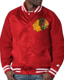 Starter Chicago Blackhawks Retro Button-Up Red Jacket