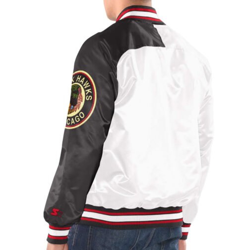 Chicago Blackhawks Retro Button-Up Satin Jacket - Image 2