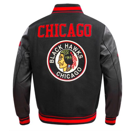 Chicago Blackhawks Retro Classic Rib Varsity Jacket - Image 4