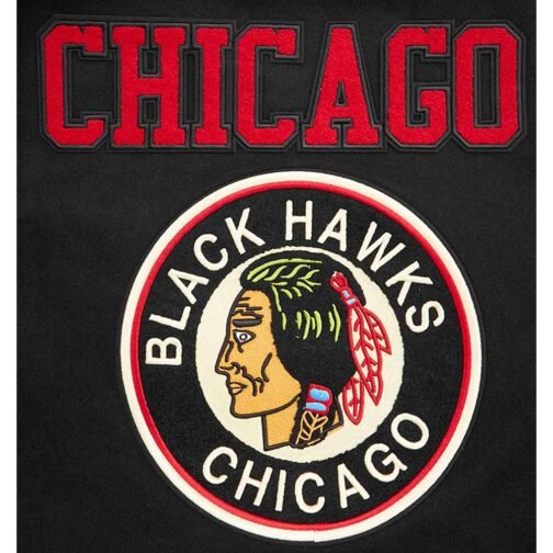Chicago Blackhawks Retro Classic Rib Varsity Jacket - Image 10