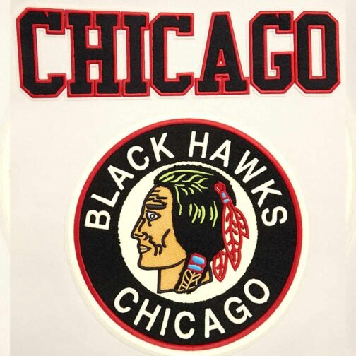 Chicago Blackhawks Retro Classic Rib Varsity Jacket - Image 9