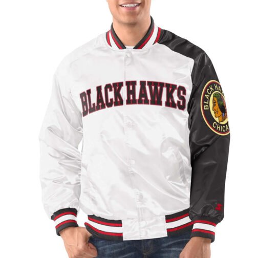 Chicago Blackhawks Retro Button-Up Satin Jacket