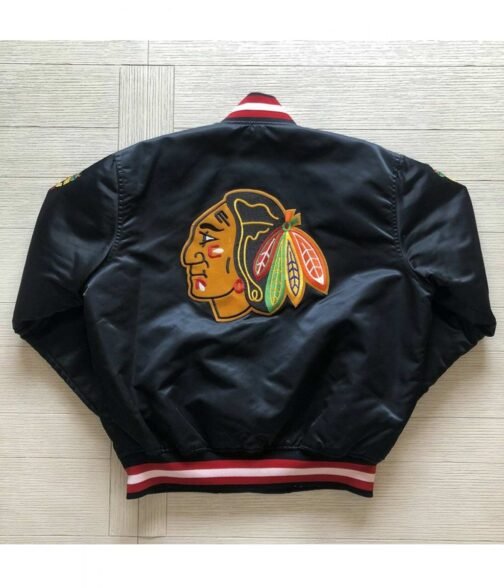 Starter Bomber Chicago Blackhawks 80’s Satin Jacket - Image 4