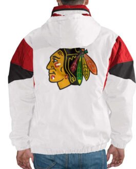 Chicago Blackhawks White Half-Zip Pullover Jacket