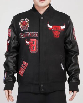 Chicago Bulls Animal Patches Varsity Jacket