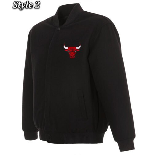 Varsity Chicago Bulls Black Wool Jacket - Image 2