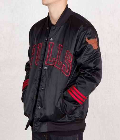 Chicago Bulls NBA Black Jacket - Image 3