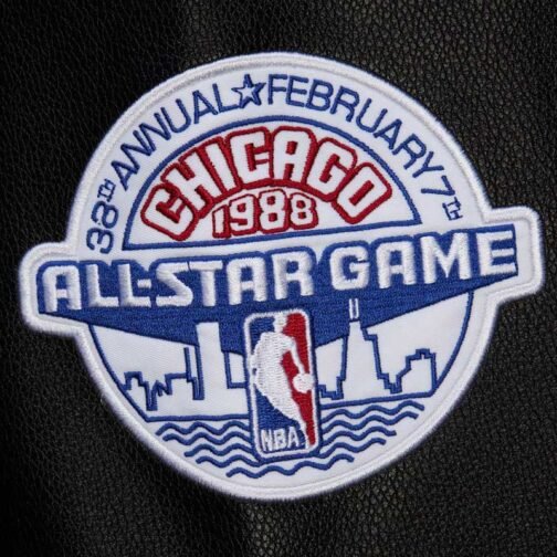 Chicago Bulls Black Out Vintage Logo Varsity Jacket - Image 7