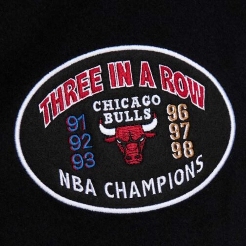 Chicago Bulls Black Out Vintage Logo Varsity Jacket - Image 5