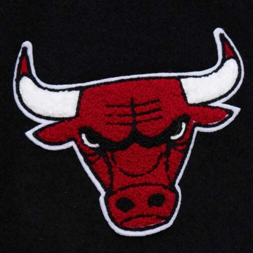 Chicago Bulls Black Out Vintage Logo Varsity Jacket - Image 6