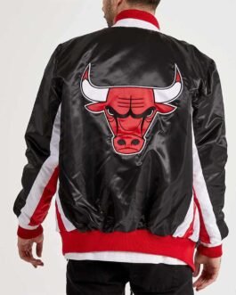 Chicago Bulls Varsity Black Satin Jacket