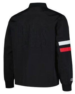 Chicago Bulls Black Stitch Applique Bomber Jacket