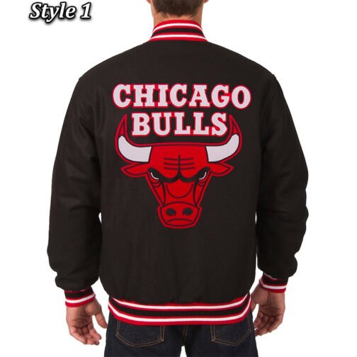 Varsity Chicago Bulls Black Wool Jacket - Image 3