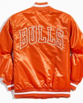 Chicago Bulls Bomber Orange Satin Jacket