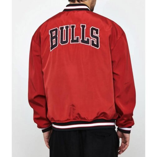 Chicago Bulls Bomber Red Jacket - Image 2