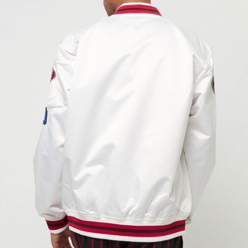 Chicago Bulls City Collection White Varsity Satin Jacket - Image 4