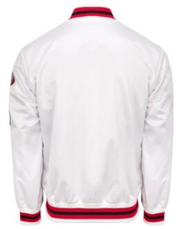 Chicago Bulls City Collection White Varsity Satin Jacket