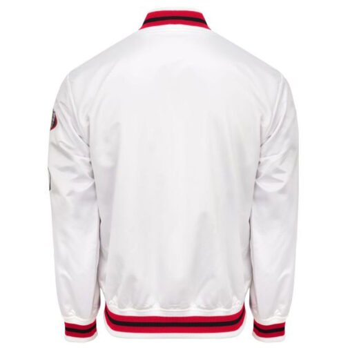 Chicago Bulls City Collection White Varsity Satin Jacket - Image 2