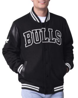 Chicago Bulls Clutch Hitter Black Varsity Jacket