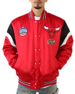 Chicago Bulls Eastern Scarlet Satin Jacket