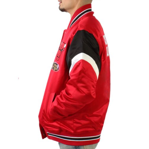 Chicago Bulls Eastern Scarlet Satin Jacket - Image 4