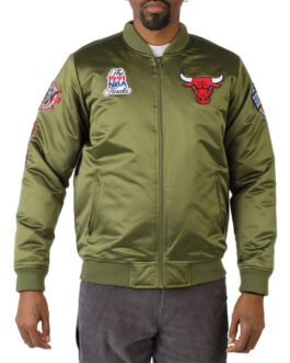 Chicago Bulls Flight Green Satin Jacket