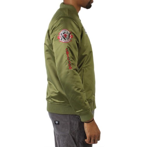 Chicago Bulls Flight Green Satin Jacket - Image 7