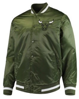 Chicago Bulls Forest Green Satin Jacket