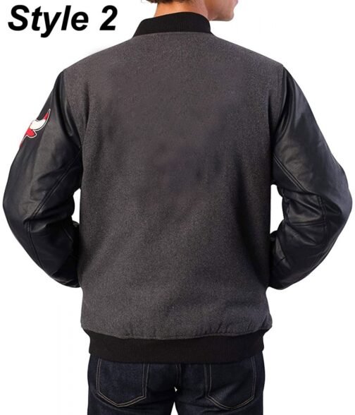 Varsity Bulls Black and Grey Jacket - Image 6