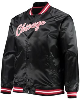 Chicago Bulls Hardwood Classics Raglan Satin Black Jacket