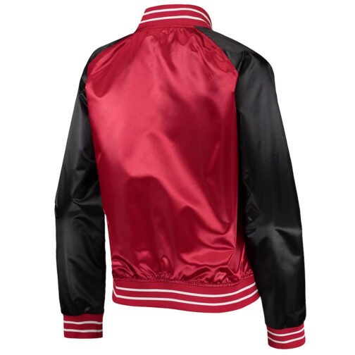 Chicago Bulls Hardwood Classics Red and Black Satin Jacket - Image 2