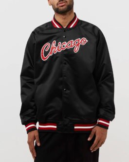 Chicago Bulls Heavyweight Black Satin Jacket