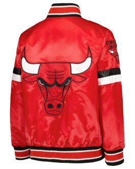 Chicago Bulls Home Game Red Satin Jacket